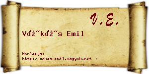 Vékás Emil névjegykártya
