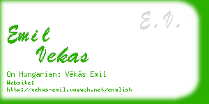 emil vekas business card